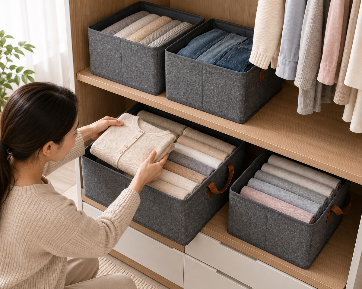 Foldable Clothes Organizer (Pack of 2 )