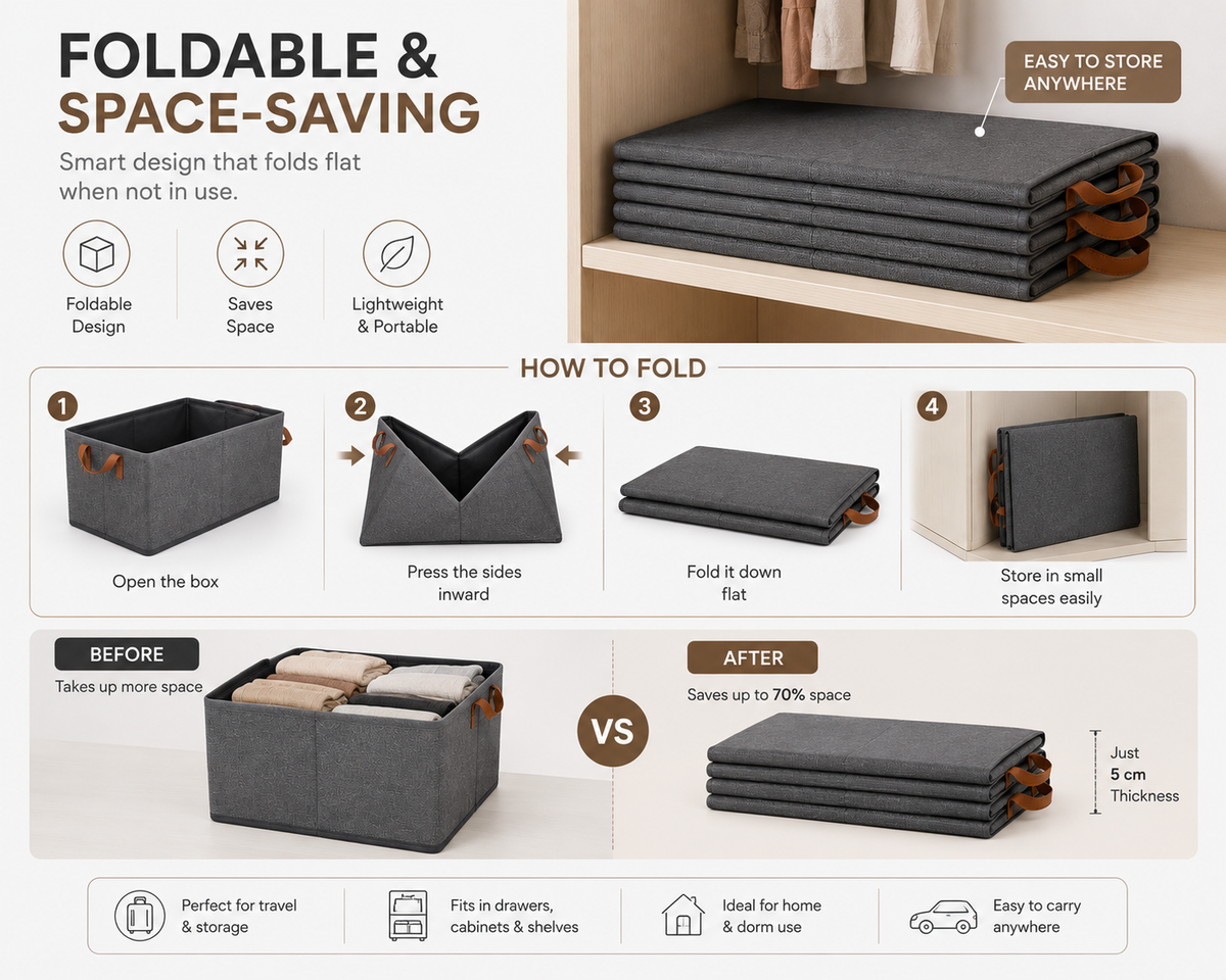 Foldable Clothes Organizer (Pack of 2 )
