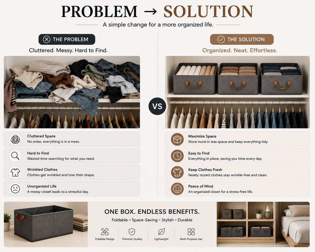 Foldable Clothes Organizer (Pack of 2 )