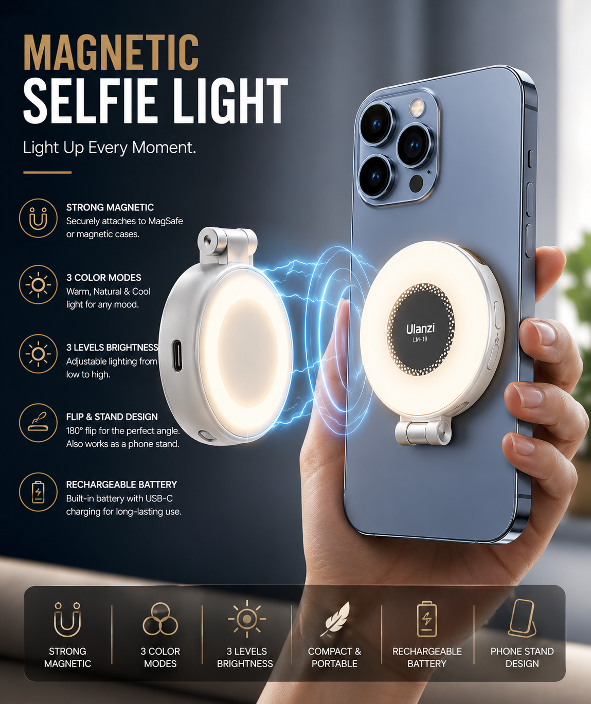 Zenvio Magnetic Selfie Light
